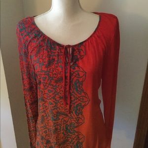 NWOT Tommy Bahama orange gradation to red top